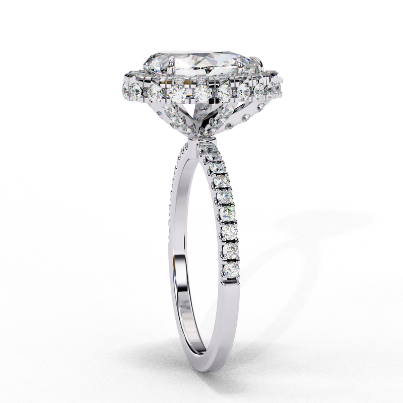 14k IGI certified pear ring with E-F color VVS-VS clarity diamonds 15