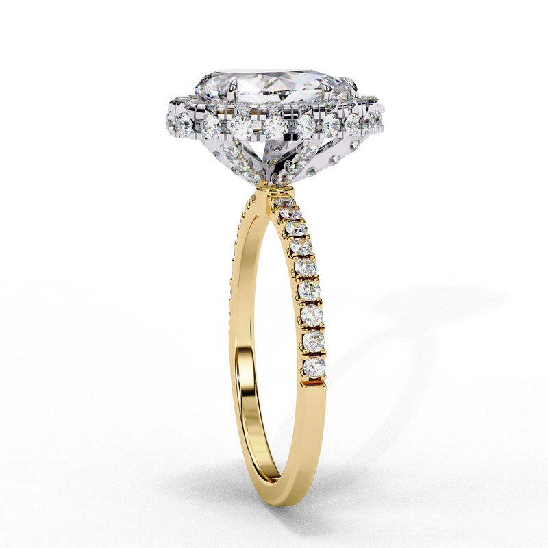 14k IGI certified pear ring with E-F color VVS-VS clarity diamonds 15