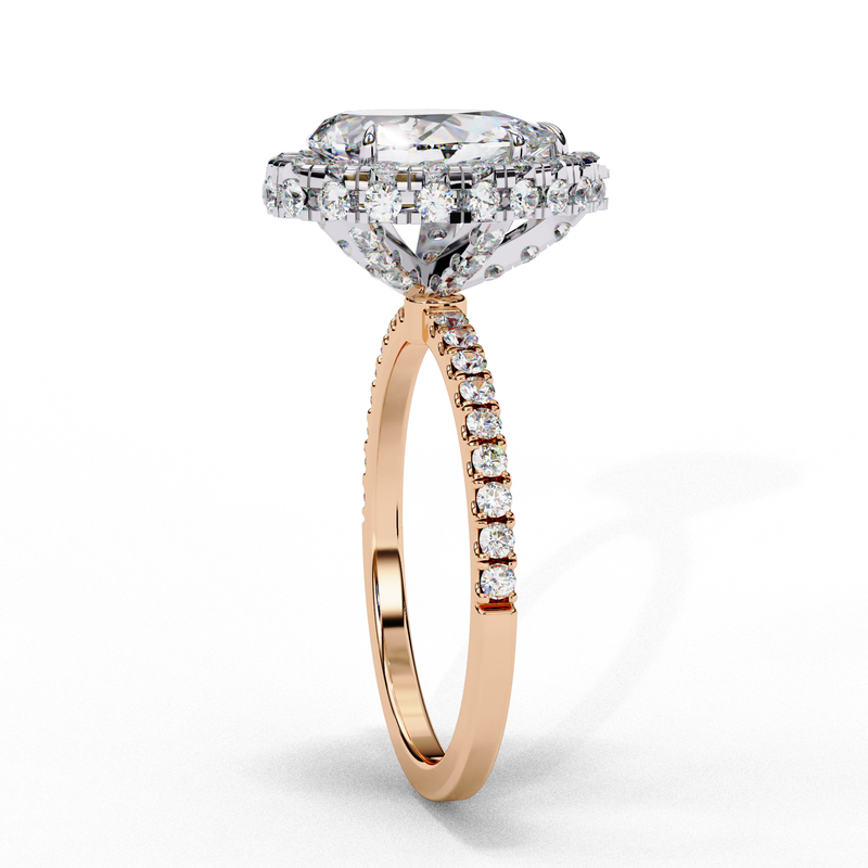 14k IGI certified pear ring with E-F color VVS-VS clarity diamonds 15