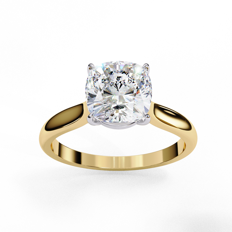 14k IGI certified cushion ring with E-F color VVS-VS clarity diamonds 16