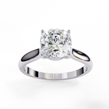14k IGI certified cushion ring with E-F color VVS-VS clarity diamonds 16