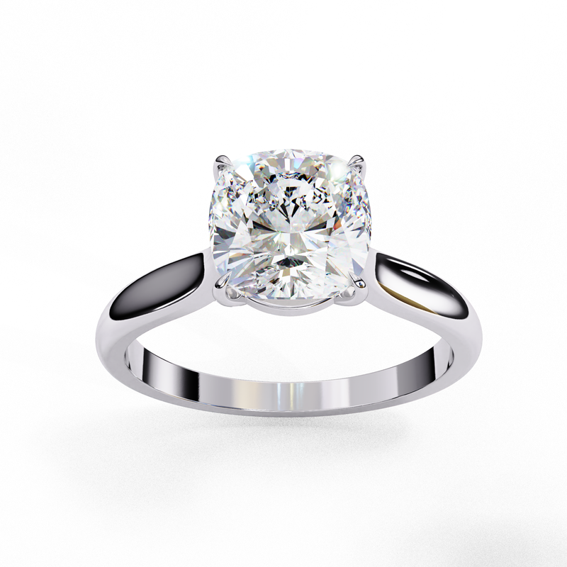 14k IGI certified cushion ring with E-F color VVS-VS clarity diamonds 16
