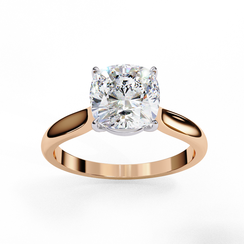 14k IGI certified cushion ring with E-F color VVS-VS clarity diamonds 16