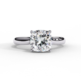 14K Lab Grown Diamond Cushion Solitaire Engagement Ring, E-F Color, VVS-VS Clarity