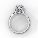 14K Lab Grown Diamond Cushion Solitaire Engagement Ring, E-F Color, VVS-VS Clarity