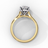 14K Lab Grown Diamond Cushion Solitaire Engagement Ring, E-F Color, VVS-VS Clarity