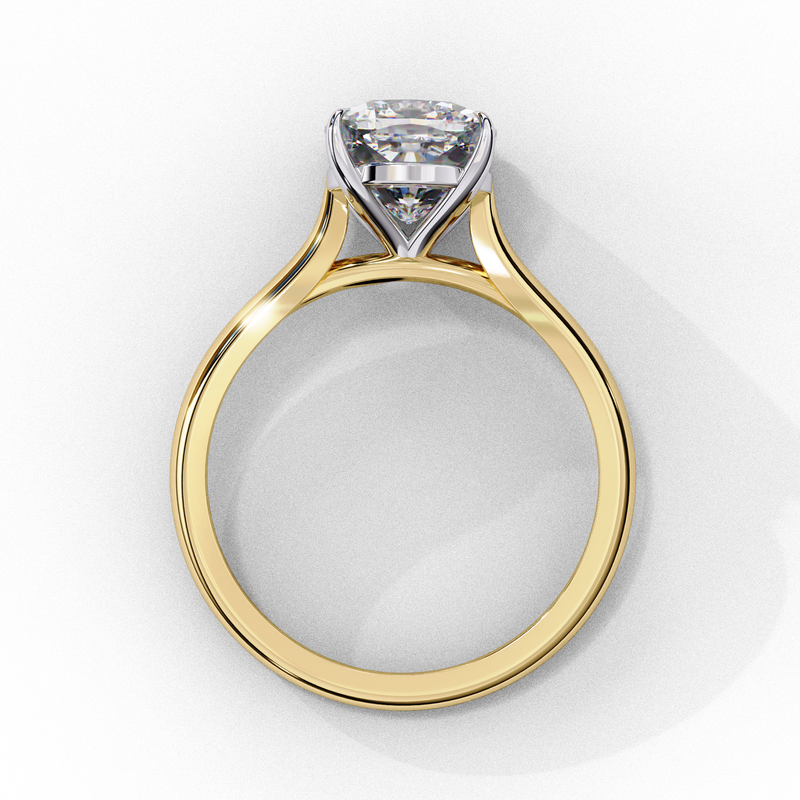 14K Lab Grown Diamond Cushion Solitaire Engagement Ring, E-F Color, VVS-VS Clarity
