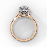 14K Lab Grown Diamond Cushion Solitaire Engagement Ring, E-F Color, VVS-VS Clarity