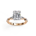 14k lab grown diamond emerald ring with E-F color VVS-VS clarity diamonds 17