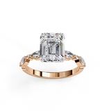 14k IGI certified emerald ring with E-F color VVS-VS clarity diamonds 17