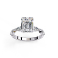 14k lab grown diamond emerald ring with E-F color VVS-VS clarity diamonds 17