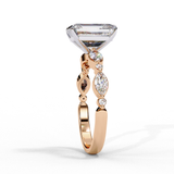 14k IGI certified radiant ring with E-F color VVS-VS clarity diamonds 18