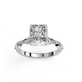 14k IGI certified radiant ring with E-F color VVS-VS clarity diamonds 18