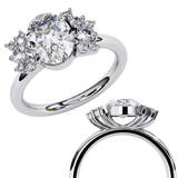 14k IGI certified oval ring with E-F color VVS-VS clarity diamonds 19