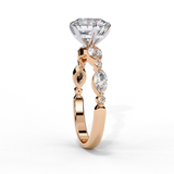 14k IGI certified round ring with E-F color VVS-VS clarity diamonds 20