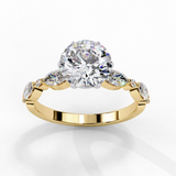 14k IGI certified round ring with E-F color VVS-VS clarity diamonds 20