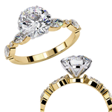 14k IGI certified round ring with E-F color VVS-VS clarity diamonds 20