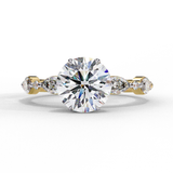14k IGI certified round ring with E-F color VVS-VS clarity diamonds 20