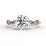 14k IGI certified round ring with E-F color VVS-VS clarity diamonds 20