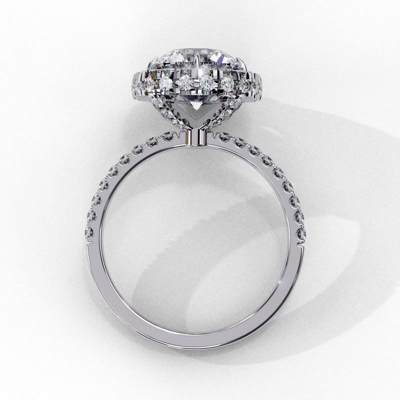 14k IGI certified round ring with E-F color VVS-VS clarity diamonds 22