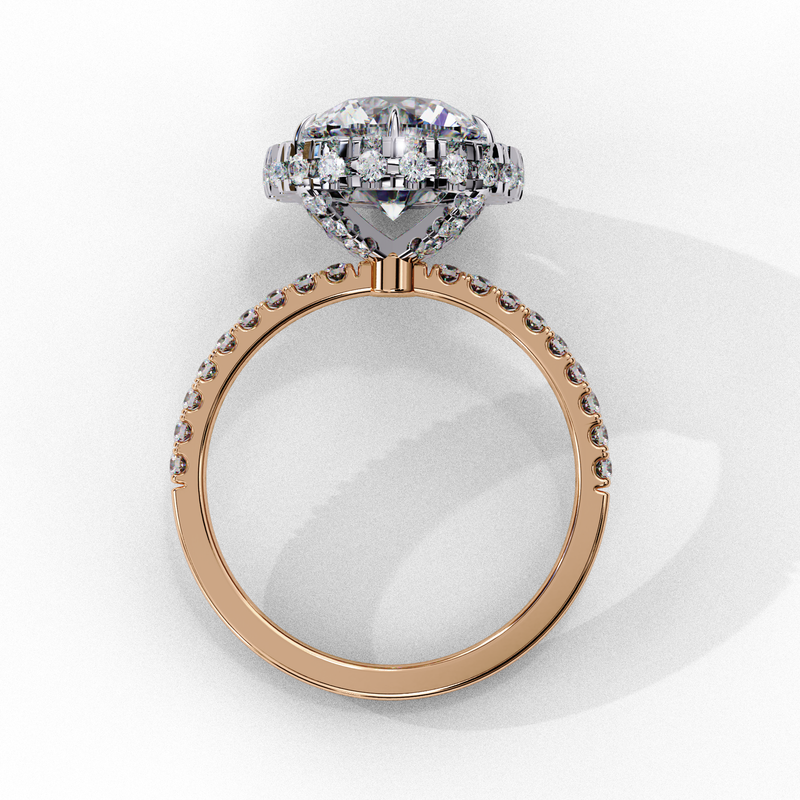 14k IGI certified round ring with E-F color VVS-VS clarity diamonds 22