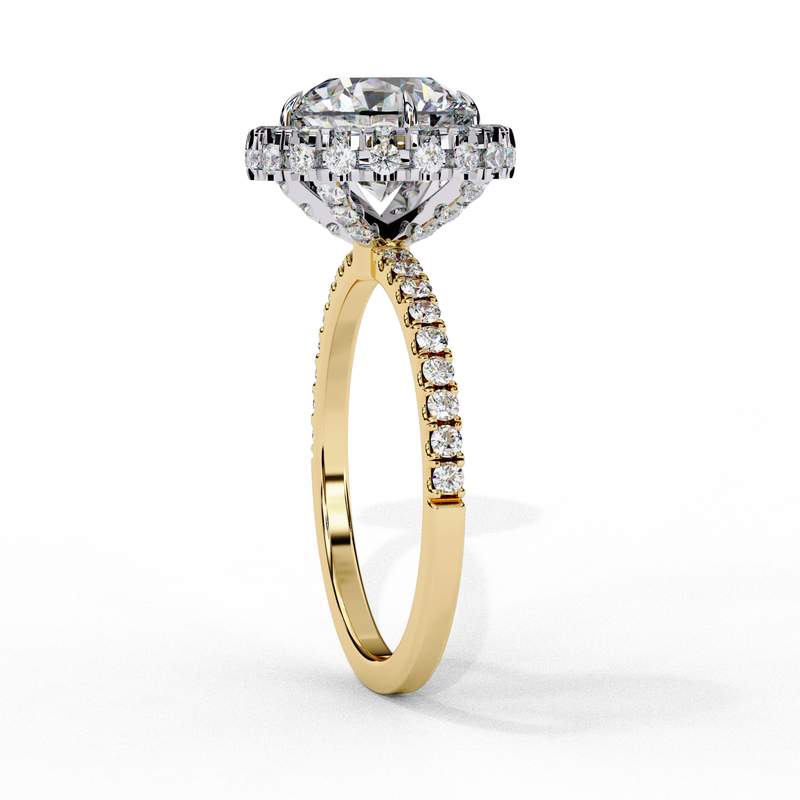 14k IGI certified round ring with E-F color VVS-VS clarity diamonds 22