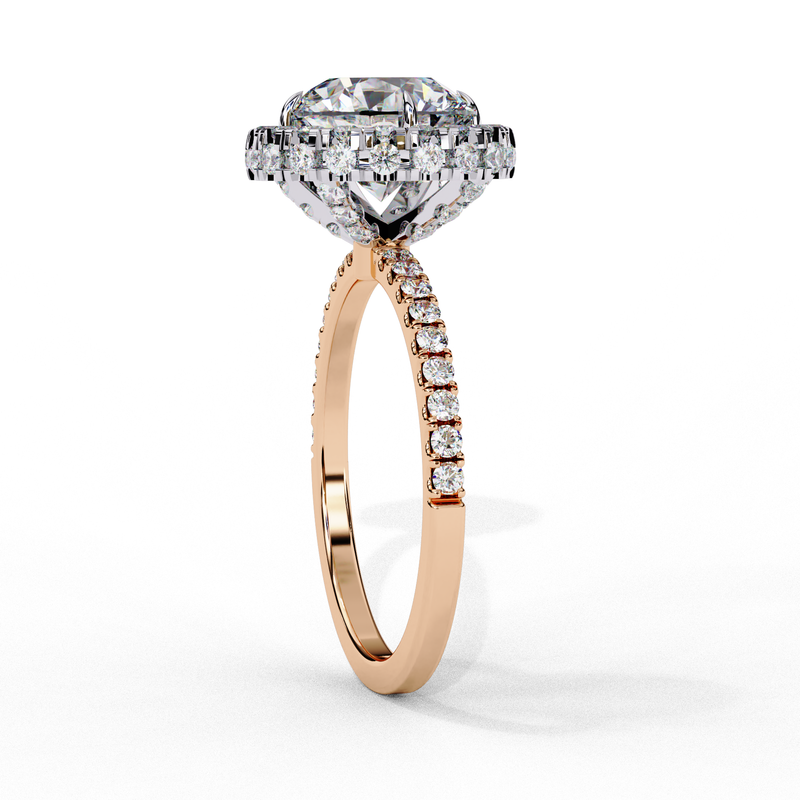 14k IGI certified round ring with E-F color VVS-VS clarity diamonds 22