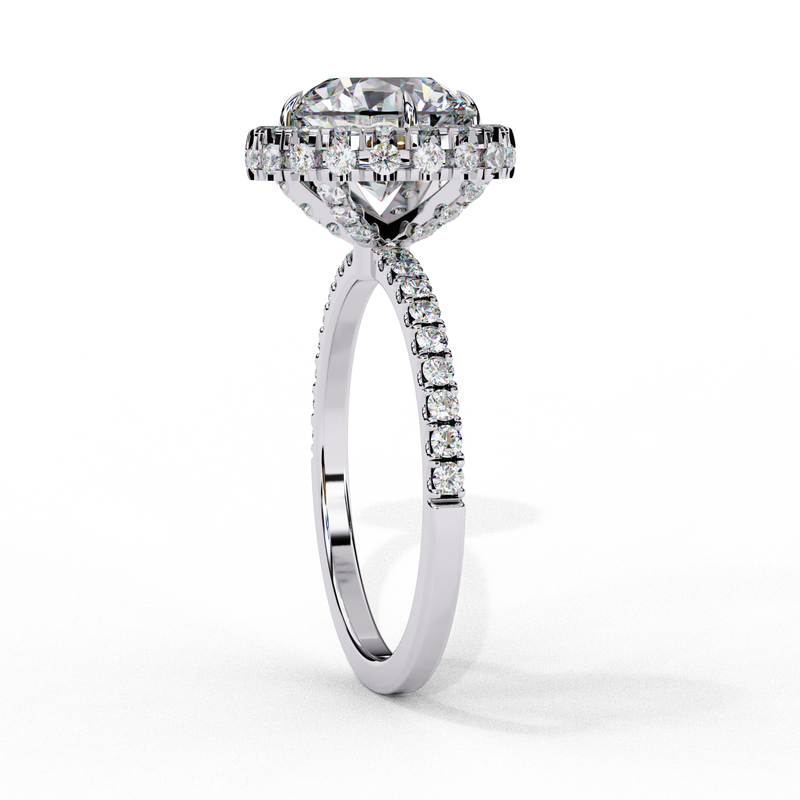14k IGI certified round ring with E-F color VVS-VS clarity diamonds 22