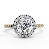 14k IGI certified round ring with E-F color VVS-VS clarity diamonds 22