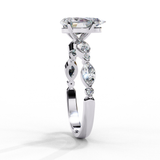 14k IGI certified pear ring with E-F color VVS-VS clarity diamonds 23