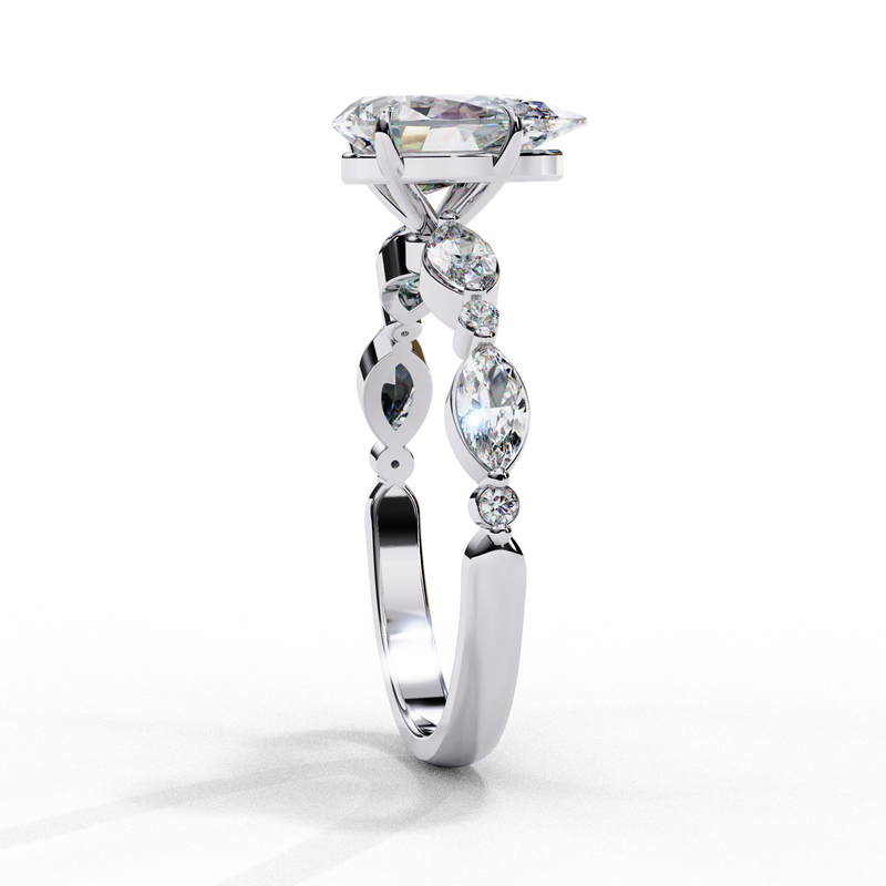 14k IGI certified pear ring with E-F color VVS-VS clarity diamonds 23