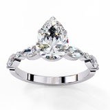 14k IGI certified pear ring with E-F color VVS-VS clarity diamonds 23