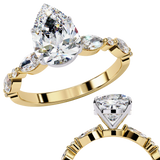 14k IGI certified pear ring with E-F color VVS-VS clarity diamonds 23