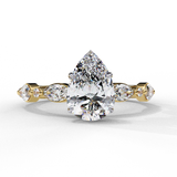 14k IGI certified pear ring with E-F color VVS-VS clarity diamonds 23