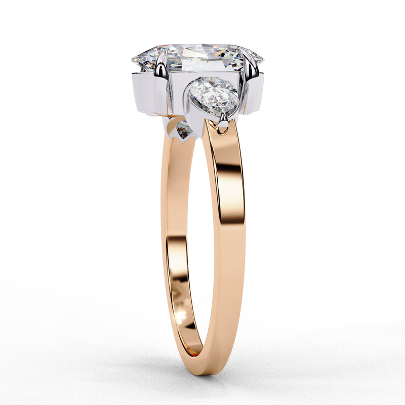 14k IGI certified oval ring with E-F color VVS-VS clarity diamonds 25