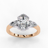 14k IGI certified oval ring with E-F color VVS-VS clarity diamonds 25