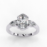 14k IGI certified oval ring with E-F color VVS-VS clarity diamonds 25