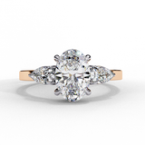 14k IGI certified oval ring with E-F color VVS-VS clarity diamonds 25
