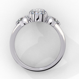 14K Lab Grown Diamond Oval Three Stone Engagement Ring, E-F Color, VVS-VS Clarity