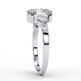 14K Lab Grown Diamond Oval Three Stone Engagement Ring, E-F Color, VVS-VS Clarity