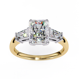14k IGI certified radiant ring with E-F color VVS-VS clarity diamonds 26