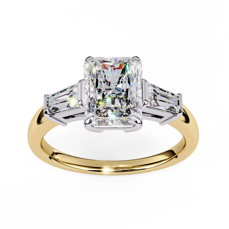 14k IGI certified radiant ring with E-F color VVS-VS clarity diamonds 26