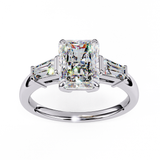 14k IGI certified radiant ring with E-F color VVS-VS clarity diamonds 26
