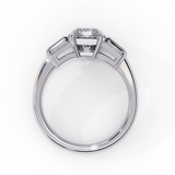 14k IGI certified emerald ring with E-F color VVS-VS clarity diamonds 27