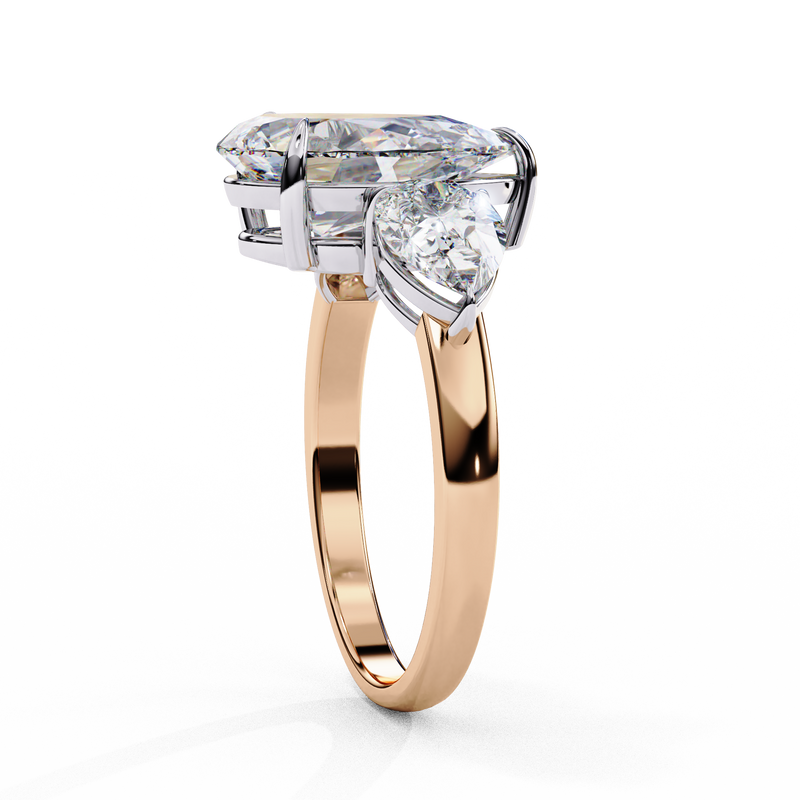 14k IGI certified pear ring with E-F color VVS-VS clarity diamonds 28