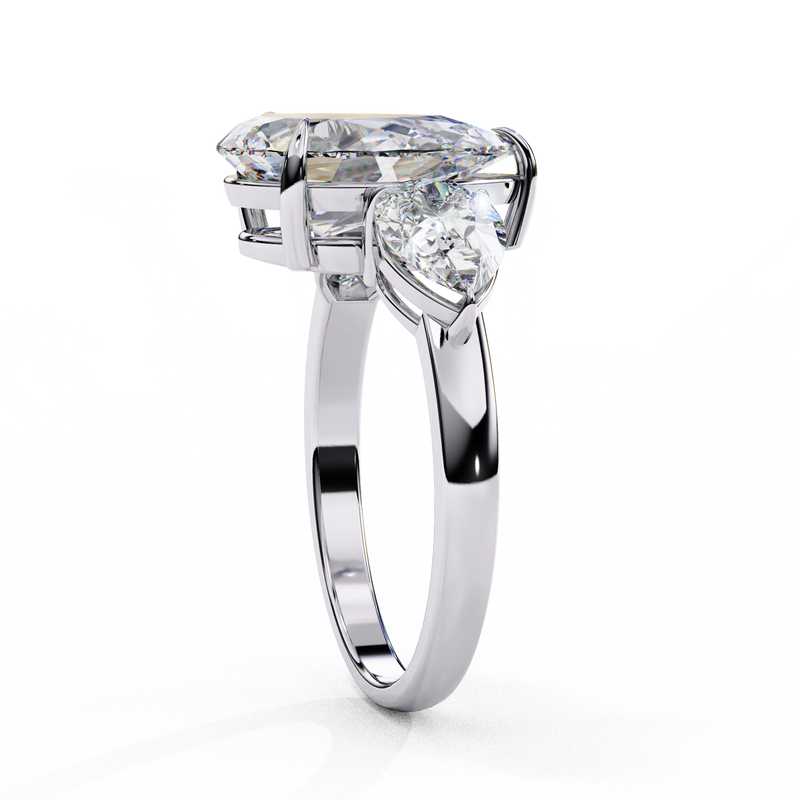 14k IGI certified pear ring with E-F color VVS-VS clarity diamonds 28