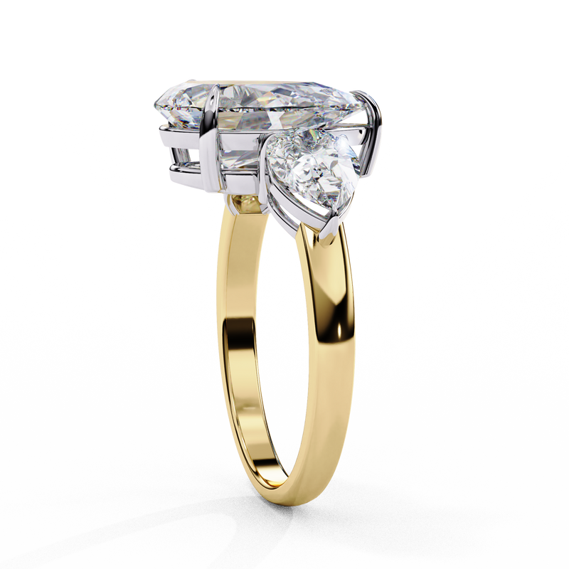 14k IGI certified pear ring with E-F color VVS-VS clarity diamonds 28