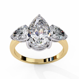 14k IGI certified pear ring with E-F color VVS-VS clarity diamonds 28