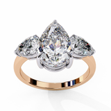 14k IGI certified pear ring with E-F color VVS-VS clarity diamonds 28