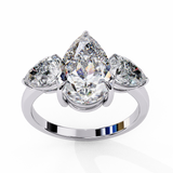 14k IGI certified pear ring with E-F color VVS-VS clarity diamonds 28